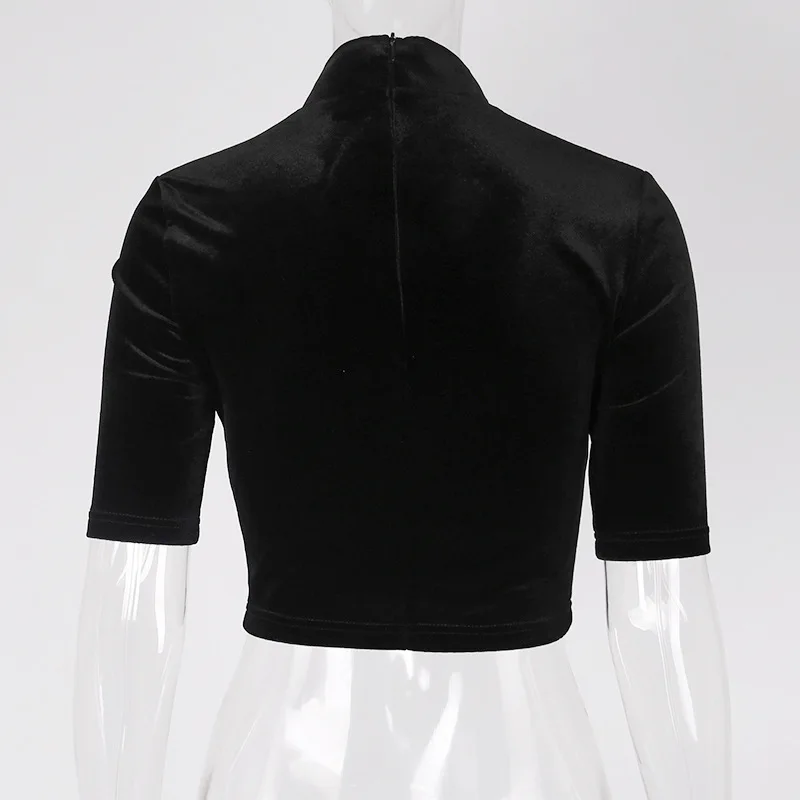 Женская Винтажная Футболка UIDEAZONE черная бархатная футболка в стиле хип-хоп для