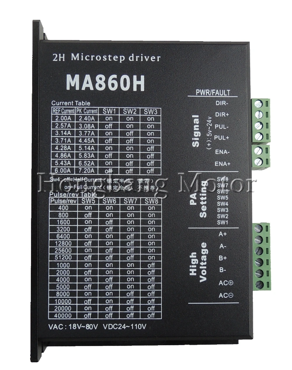 MA860H чпу шаговый двигатель драйвер 24-110VDC 256 подделка Замена leadshine MA860H 2 фазы 18-80VAC 7.2A для NEMA23 NEMA34 двигатель
