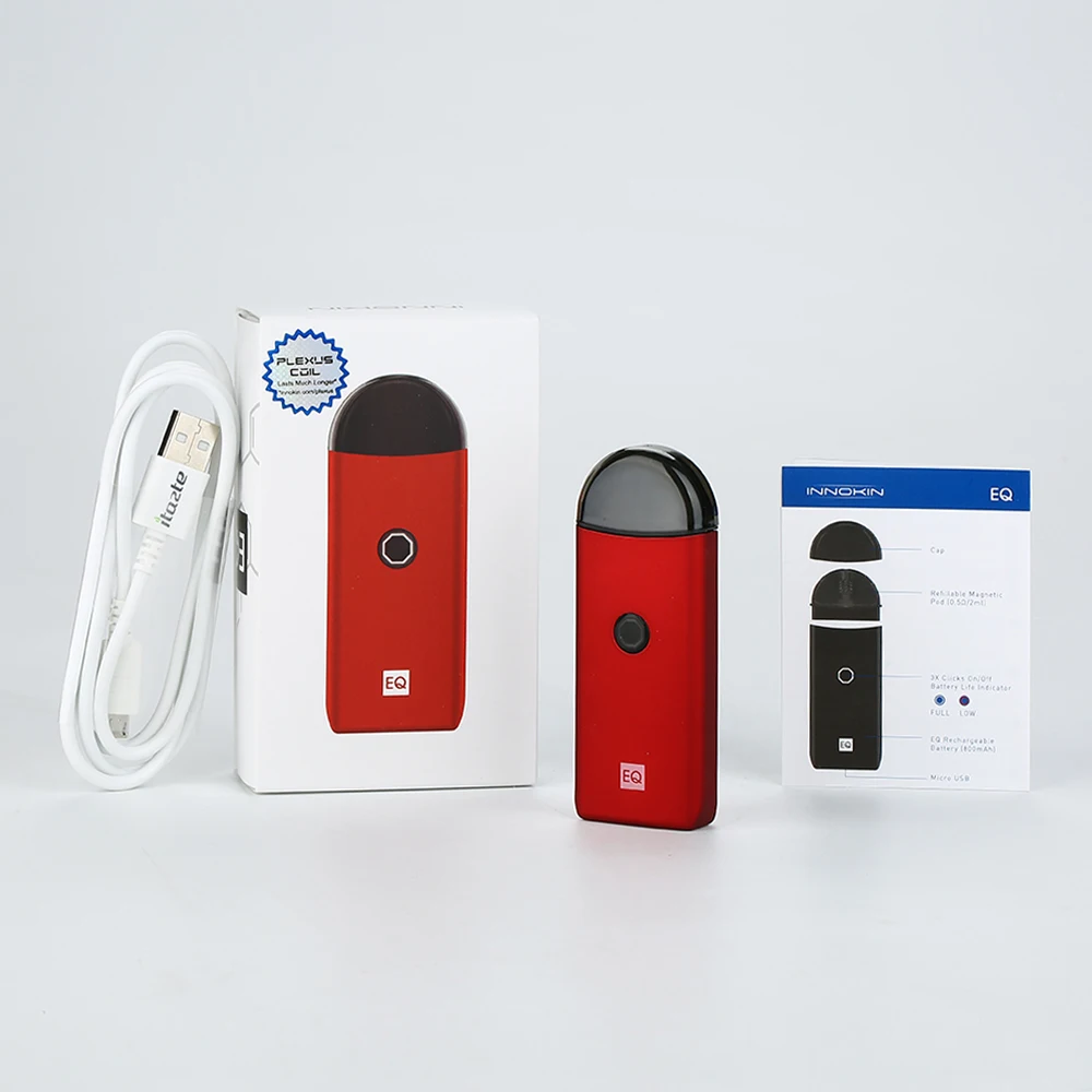 Original Innokin EQ Starter Kit with Inbuilt 800mAh Battery &amp 2ml Pod Cartridge Capacity 0.5ohm Mesh Type MTL Coil Vs Minifit |