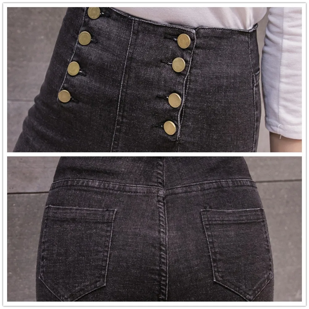JUJULAND 2019 Jeans Female Denim Pants Black Color Donna Stretch Bottoms Feminino Skinny For Women Trousers1921 |