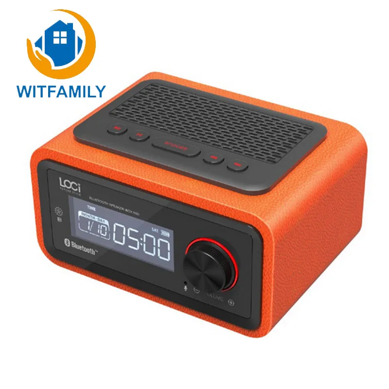 Беспроводная Настройка сигнализации FM радио Функция Bluetooth плагин динамик портативный мультимедиа маленький стерео сабвуфер мини часы