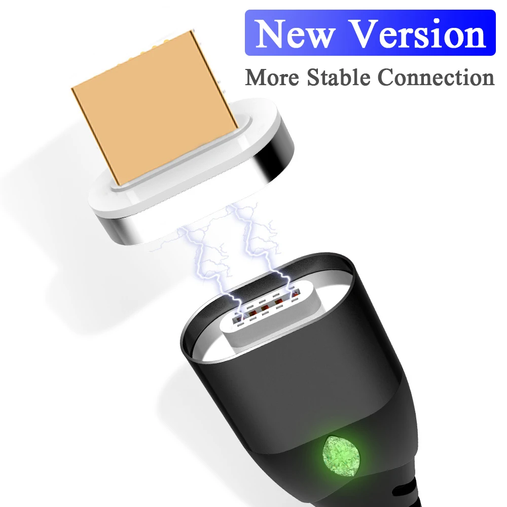 Магнитный Micro USB кабель Rovtop для iPhone Samsung Type-C зарядный магнит зарядное устройство