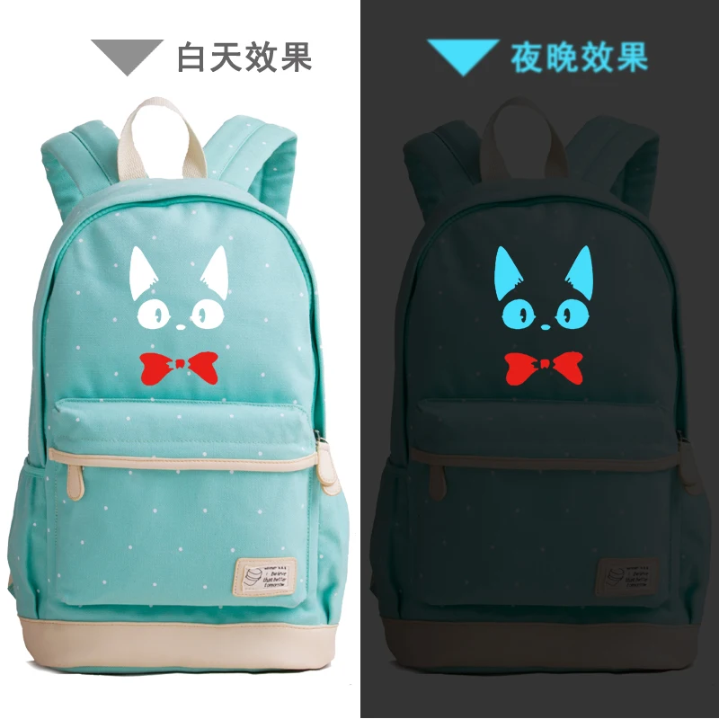 Kiki's Delivery Service черный рюкзак с принтом кота холщовые школьные сумки для девочек