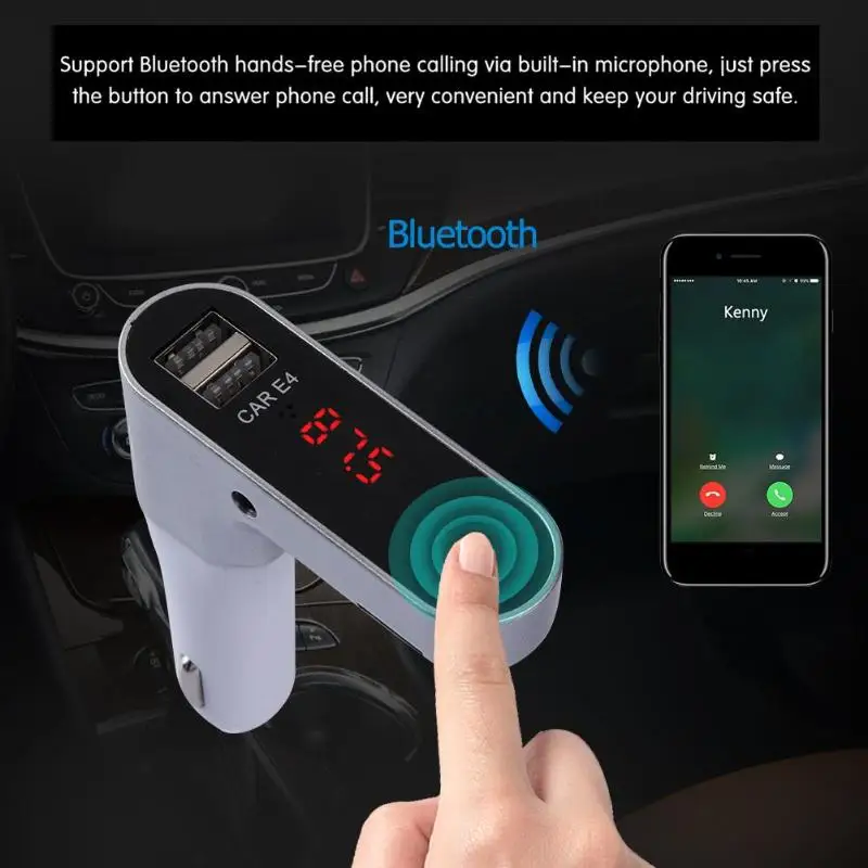 VODOOL беспроводной Bluetooth Handsfree автомобильный комплект fm передатчик MP3 аудио плеер USB