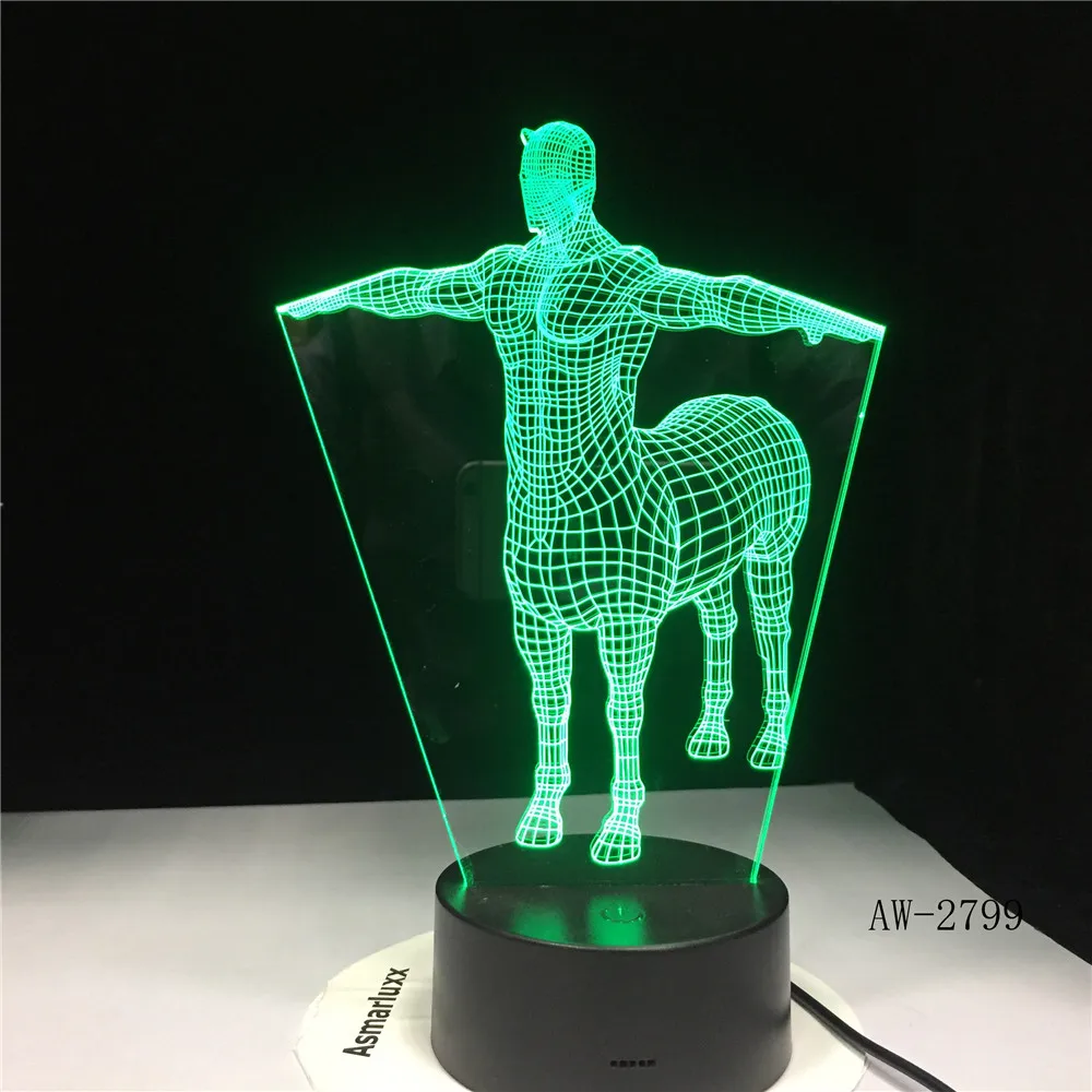 3D Светодиодная настольная лампа изменение градиента модная светодиодная Ночная