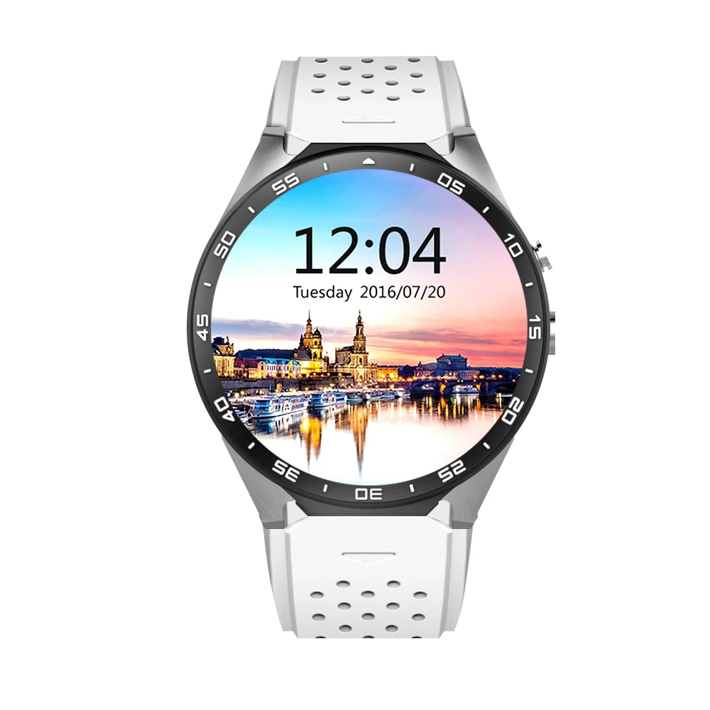 Круглый KW88 Smart Watch Android 1.39 Дюймов IPS сенсорный экран MTK6580 Quad Core 1.3 ГГЦ 2.0Mp камера 3 Г