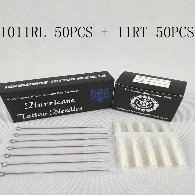 

Tattoo Tips and Needles (11RL+11RT) 50pcs tattoo needles 11rl and 50pcs Matched Tattoo Tips 11rt tattoo kit free shipping