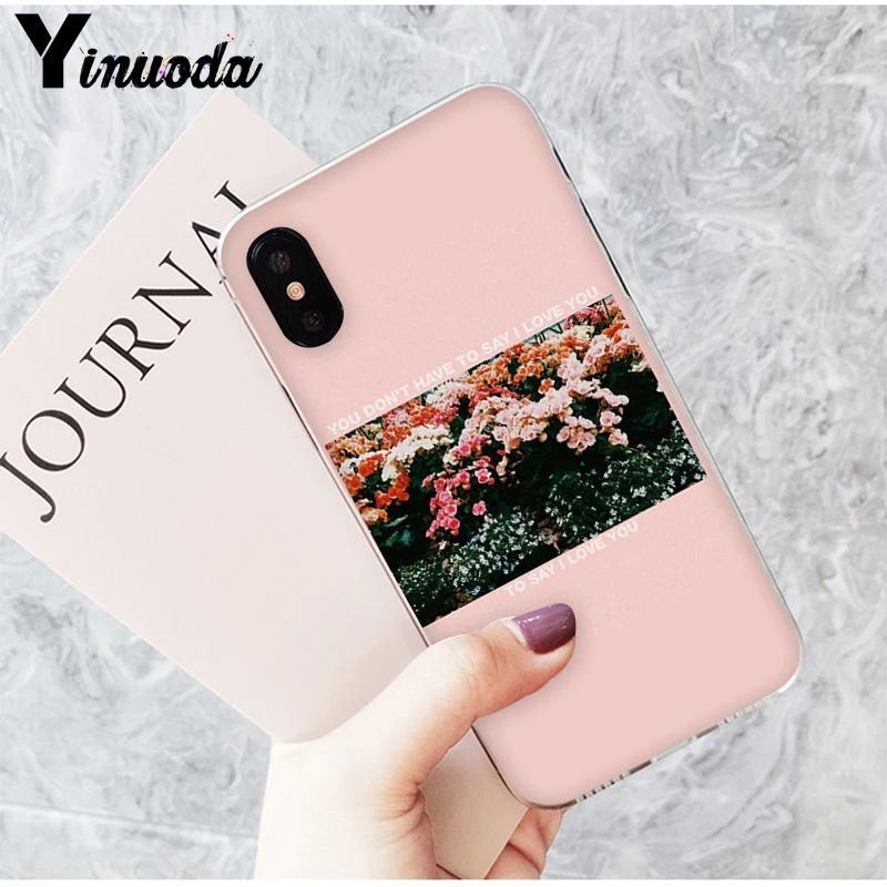 Yinuoda эстетический рисунок цветочный принт мягкий чехол для телефона iPhone 8 7 6 6S Plus X