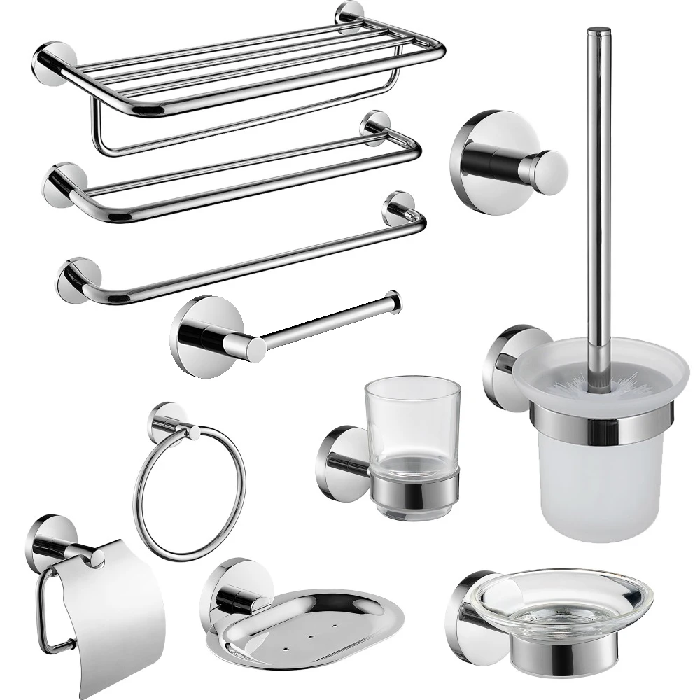 Набор аксессуаров для ванной комнаты из нержавеющей стали SUS 304 хромированный