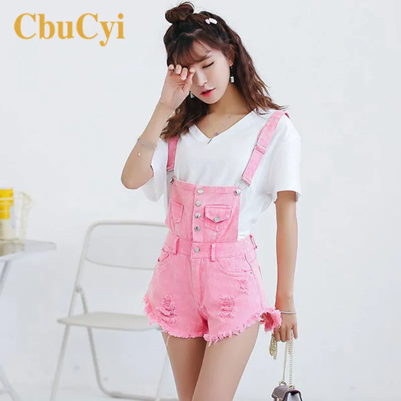 CbuCyi Для женщин Playsuit Джинсовые комбинезоны для Bodycon Короткие Rompers s комбинезон