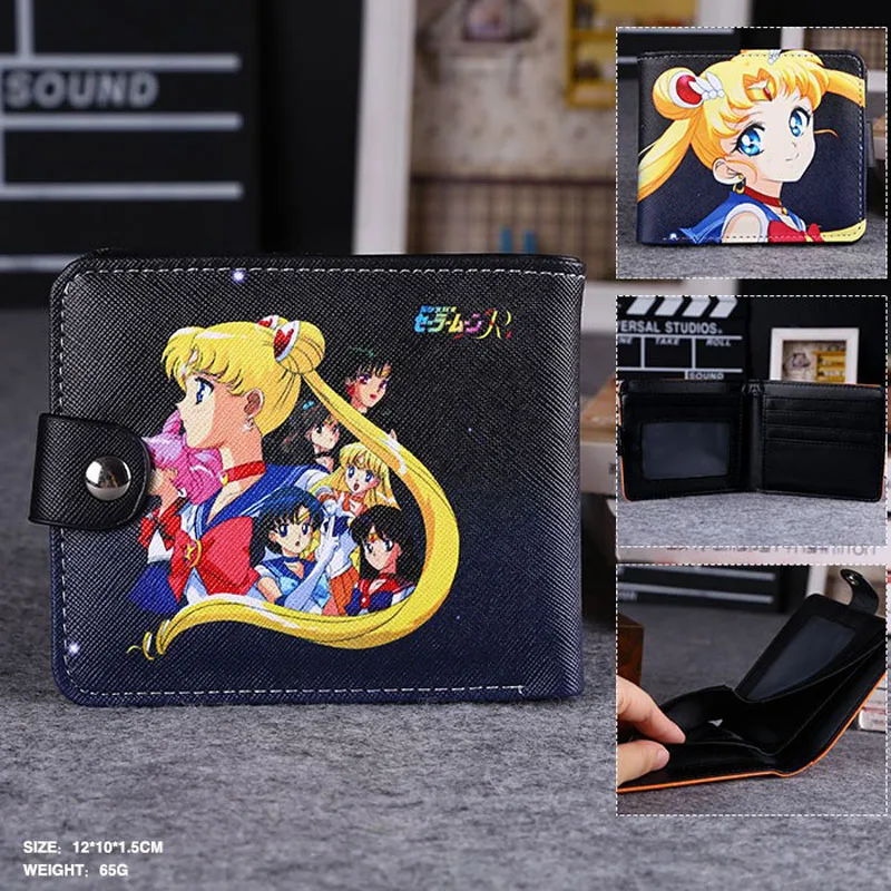 Sailor Moon Сюрприз этим летом: аниме/игра Супер Марио высокого качества Синтетическая кожа короткий Изысканный кошелек/кнопка кошелек - Цвет: Sailor Moon