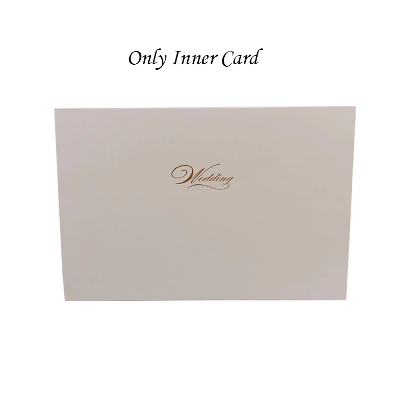 Only Inner Card 100 шт золотые, белые, синие, красные конверты с лазерной огранкой, роскошные свадебные пригласительные открытки с цветочным рисунком, кружевные конверты с принтом, украшения для свадебной вечеринки - Цвет: Only Inner Card