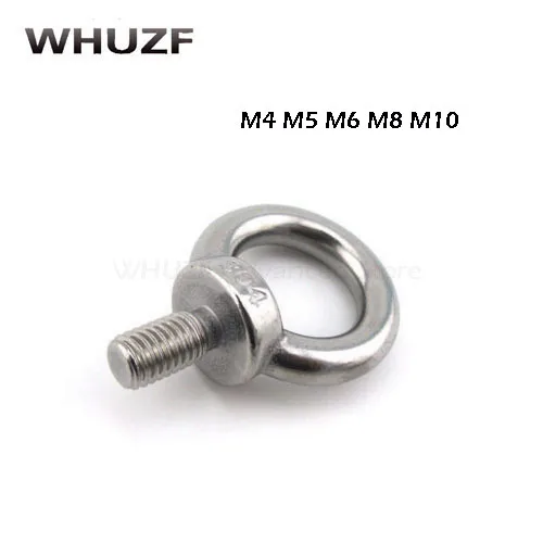 

10 шт. M4/M5/M6/M8/M10/M12 304 болты для очков из нержавеющей стали, подъемные болты для глаз, кольцевые болты для петель, болты для подъема канатов