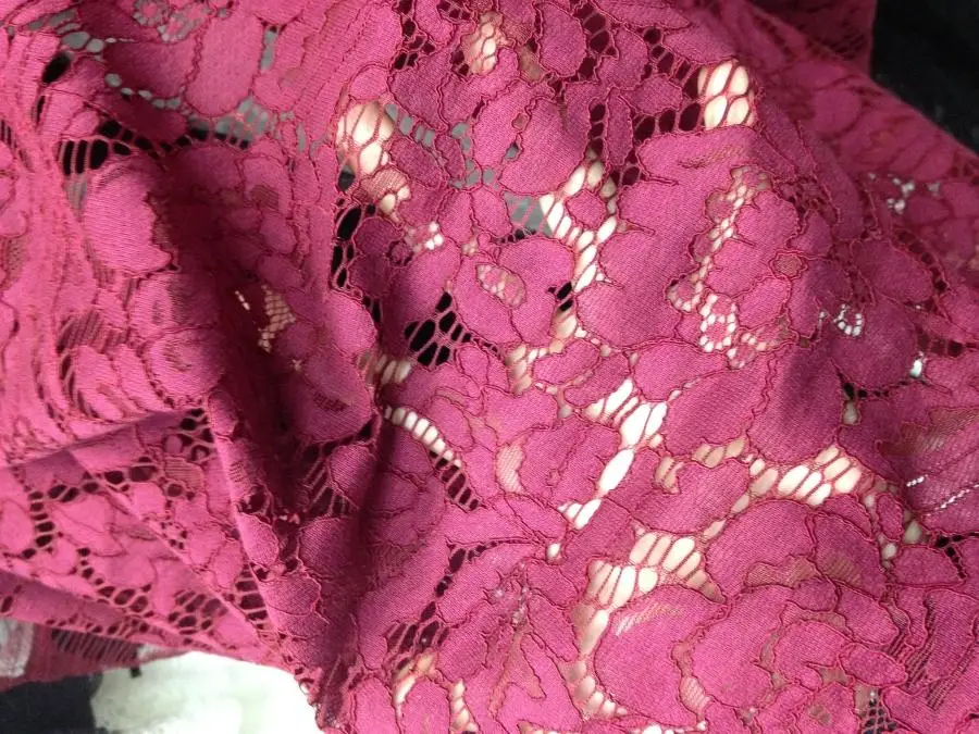 Вышитая новейшая африканская кружевная ткань бордового цвета Кружевное
