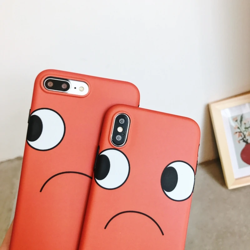 Забавные недовольны выражение телефон чехлы для iPhone 7 8 плюс TPU силиконовый чехол X
