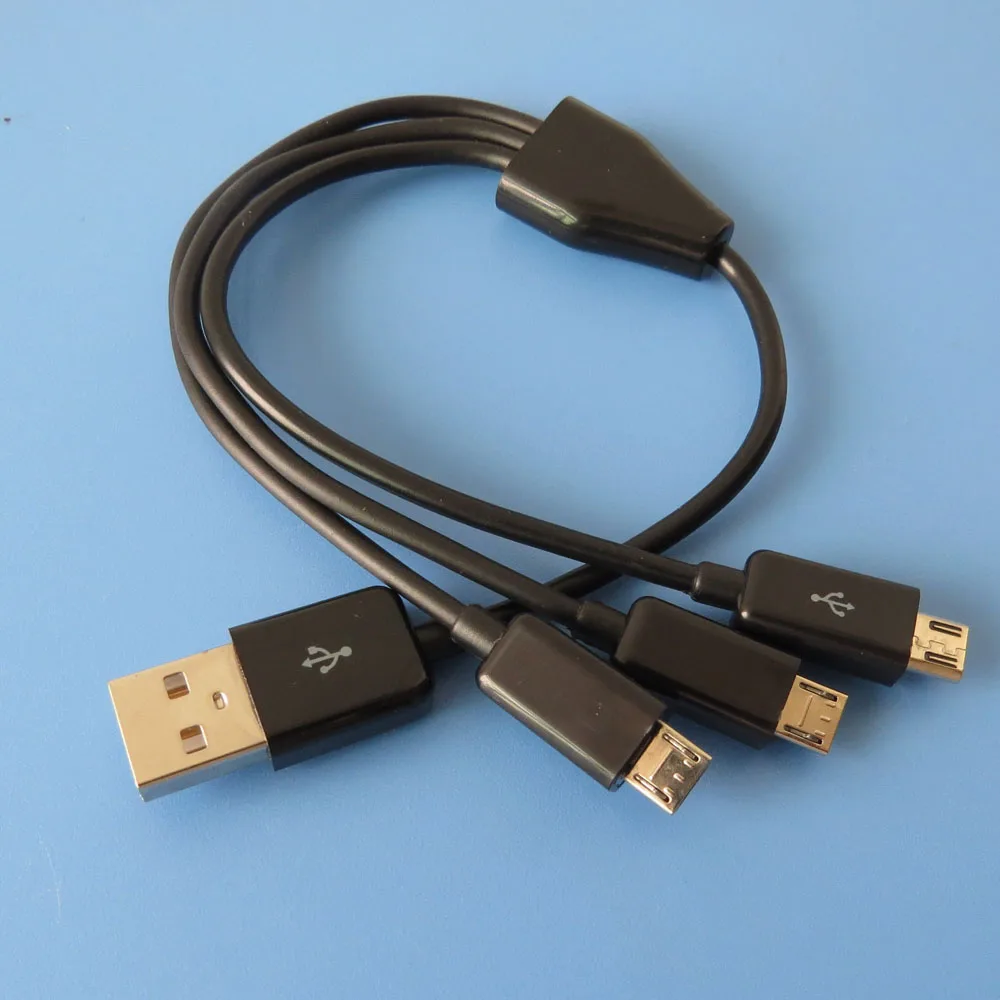 25 см 3 фута в 1 Micro USB кабель питания android устройства одновременно|Кабели питания| |