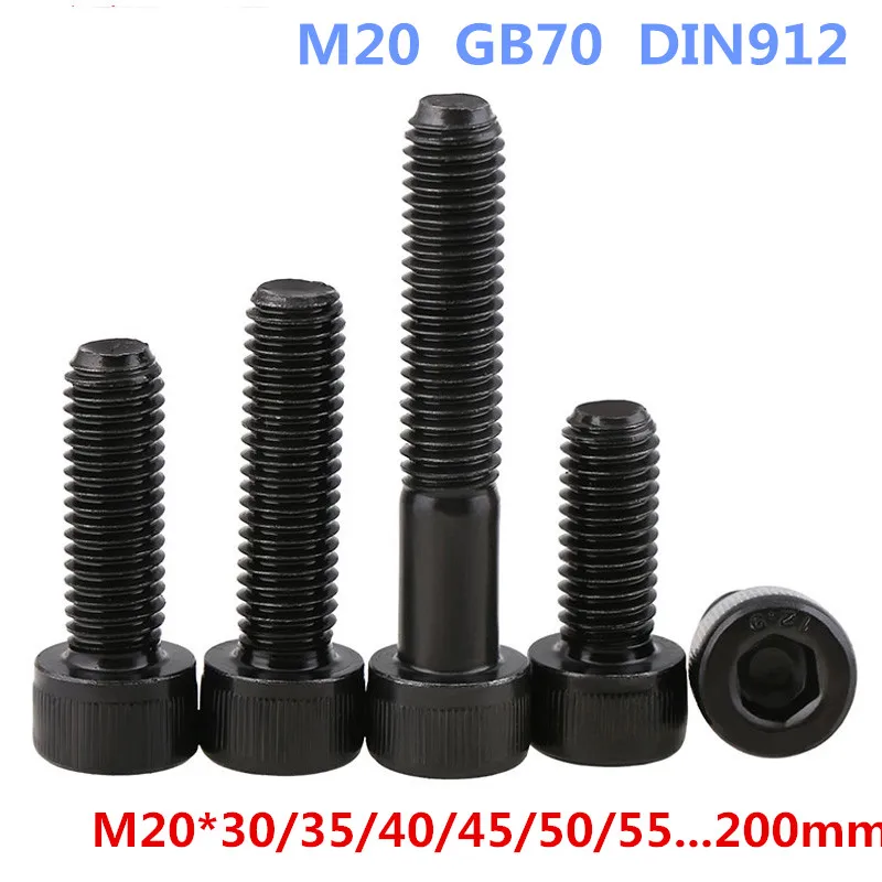 AXK M20 1PCS 12 9 с шестигранной головкой Винты со шляпкой/болты DIN912 * 30/35/40/45/55... 200