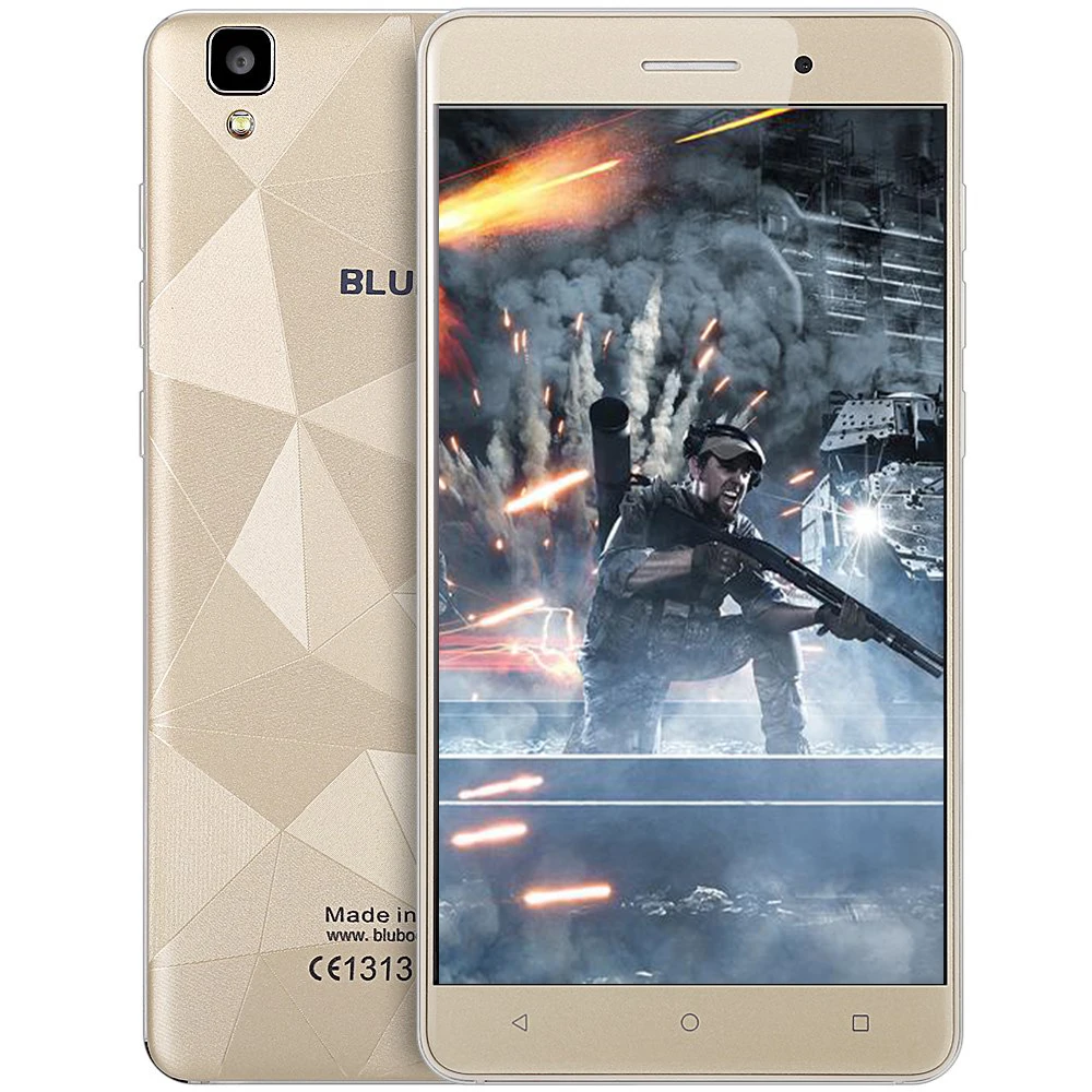 BLUBOO Майя Android 6 0 смартфон 5 дюймов HD 3g MT6580 4 ядра мобильный телефон 1. Hz 2 г + 16 13MP сзади
