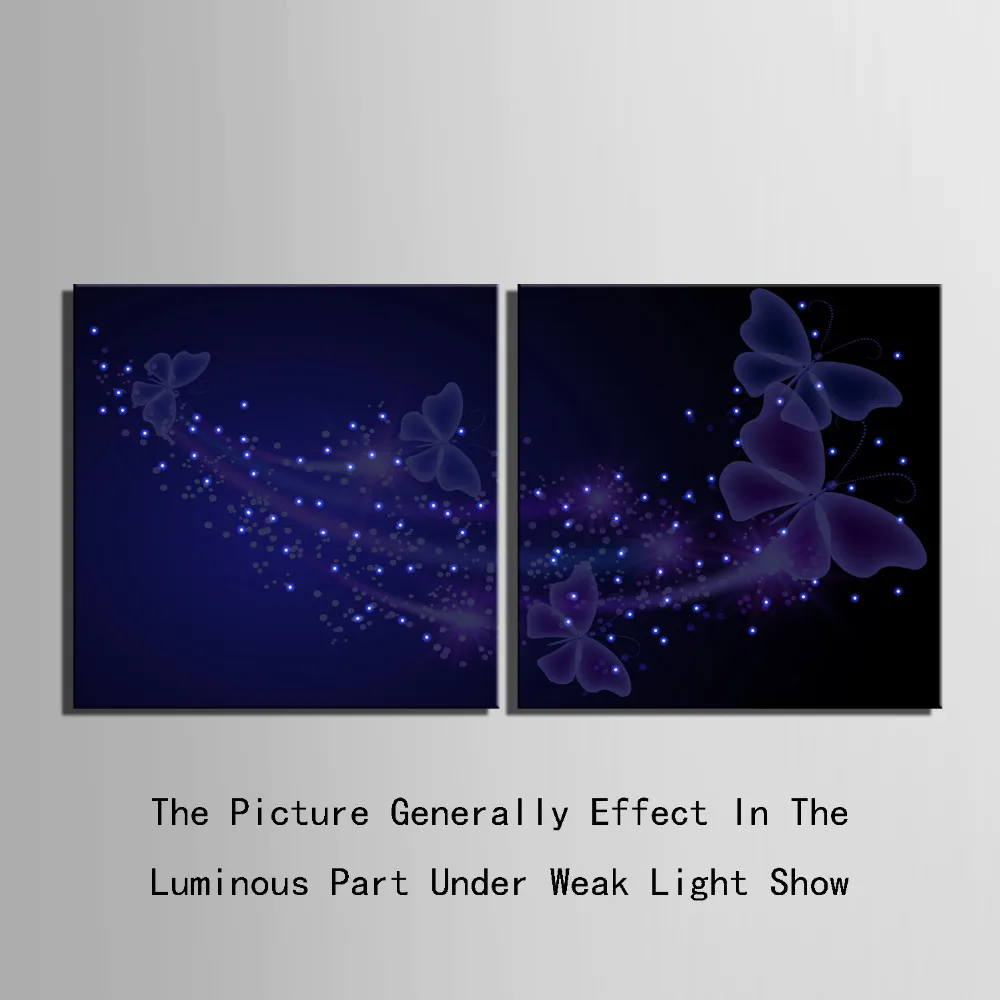 Бесплатная доставка холсты принтами Shining бабочка светодиодный мигает