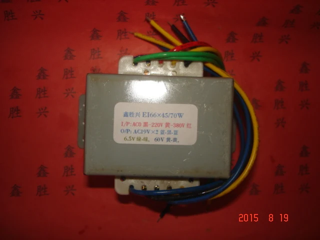 19V-0-19V 60V 6 5 V трансформатор 0 -220V-380V вход 70VA EI66 * 45 сварочный аппарат для TDA-28 |