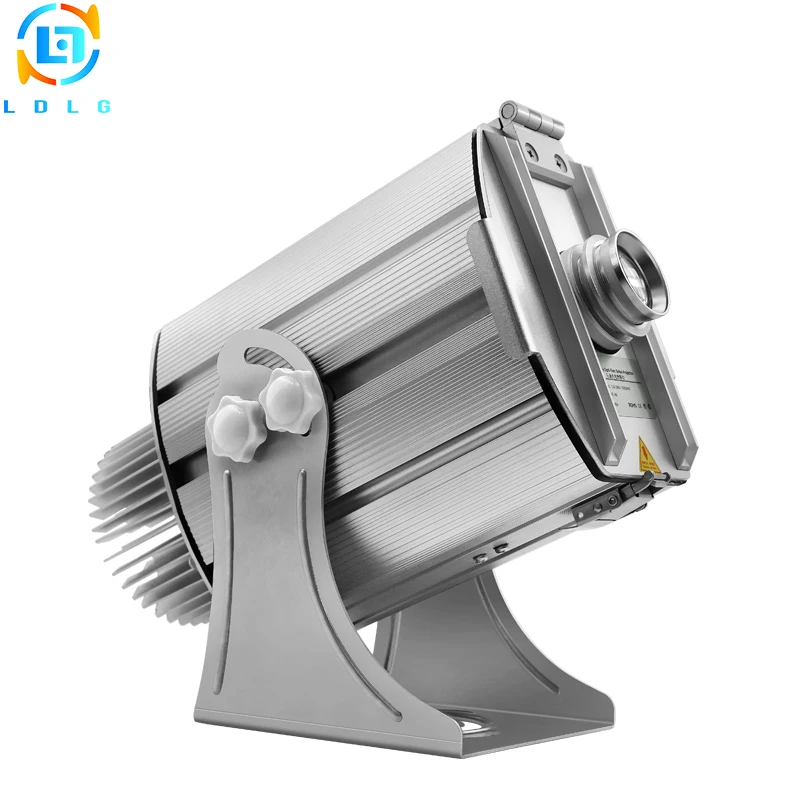 

Aluminum Alloy Silver Outdoor Advertising Four Images 40W LED Gobo Projector IP65 4500Lumens LED Image Logo Projector with Gobos