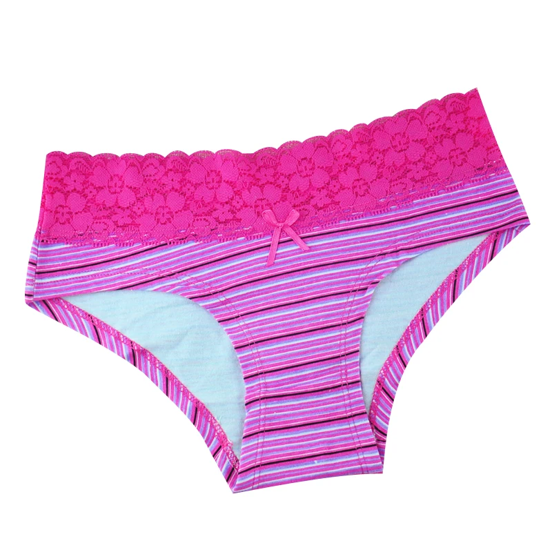 300 шт./лот полосатый Для женщин трусики леди краткое пикантные кружевные