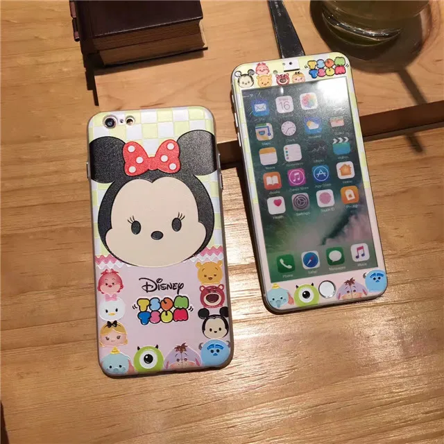 Мультяшный ПК+ ТПУ чехол для телефона iphone 6 6s 7 plus 8+ 3D 9H Защитная пленка для экрана из закаленного стекла