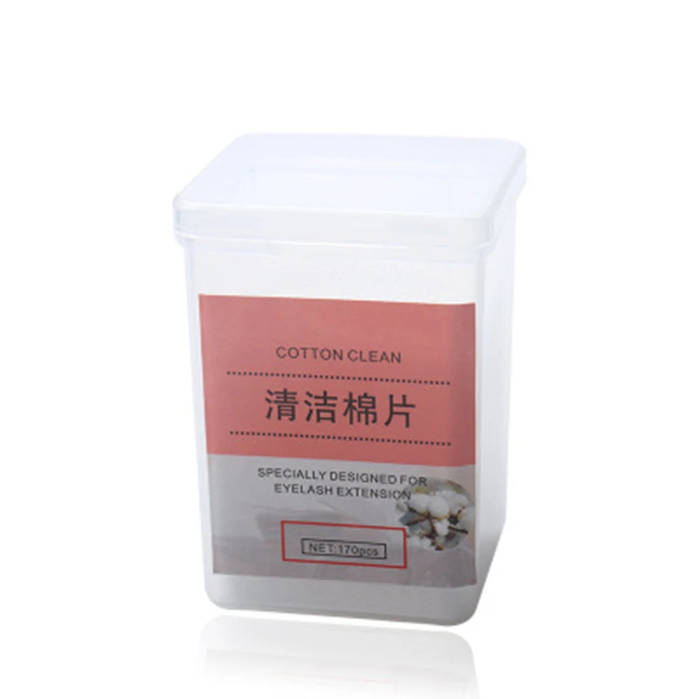 170pcs Lint-Free Paper Cotton Wipes Eyelash Glue Remover Wipe The Mouth Of The Glue Bottle Prevent Clogging Glue Cleaner Pads