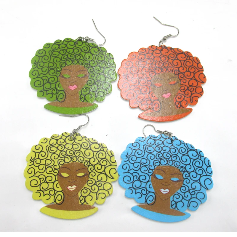 Бесплатная доставка! 1 пар/лот деревянные серьги для девочек из натуральных волос