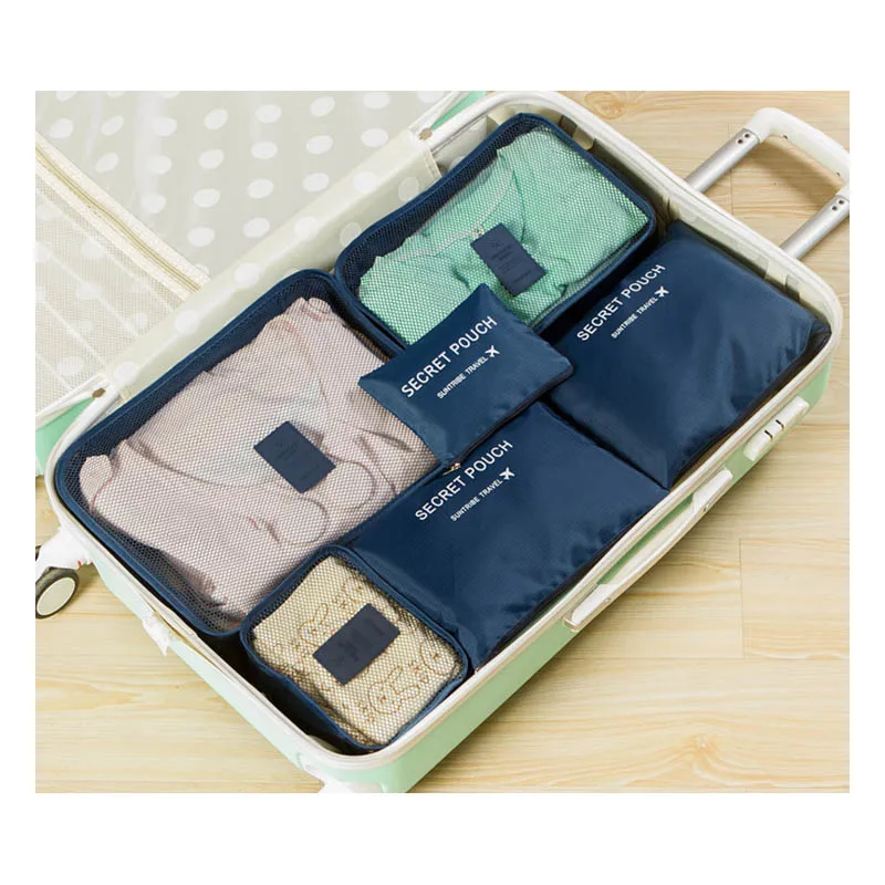 New Travel Accessories Bag 6 Pcs/Set Packing Cubes Polyester Bags For Clothes Luggage Organizers | Багаж и сумки