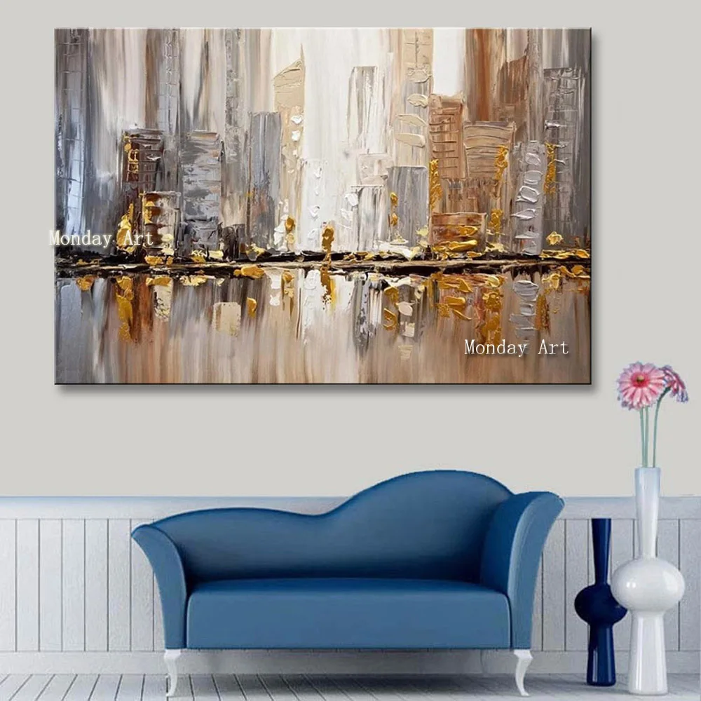 Большой новый дизайн Ручная роспись Масляные картины современная абстрактная