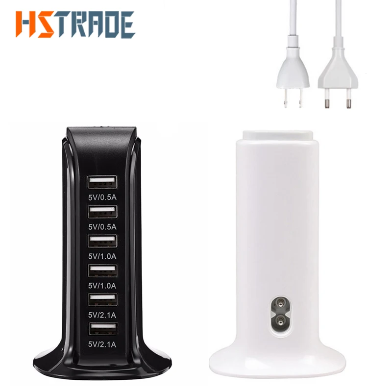 HSTRADE EU/US Быстрая зарядка 6 портов USB быстрая для путешествий Универсальное
