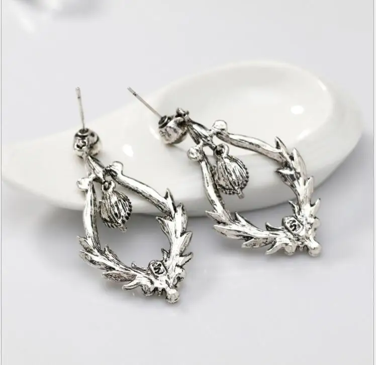 FashionJewelry Earrings in Europe Ancient Silver Vintage Flower | Украшения и аксессуары