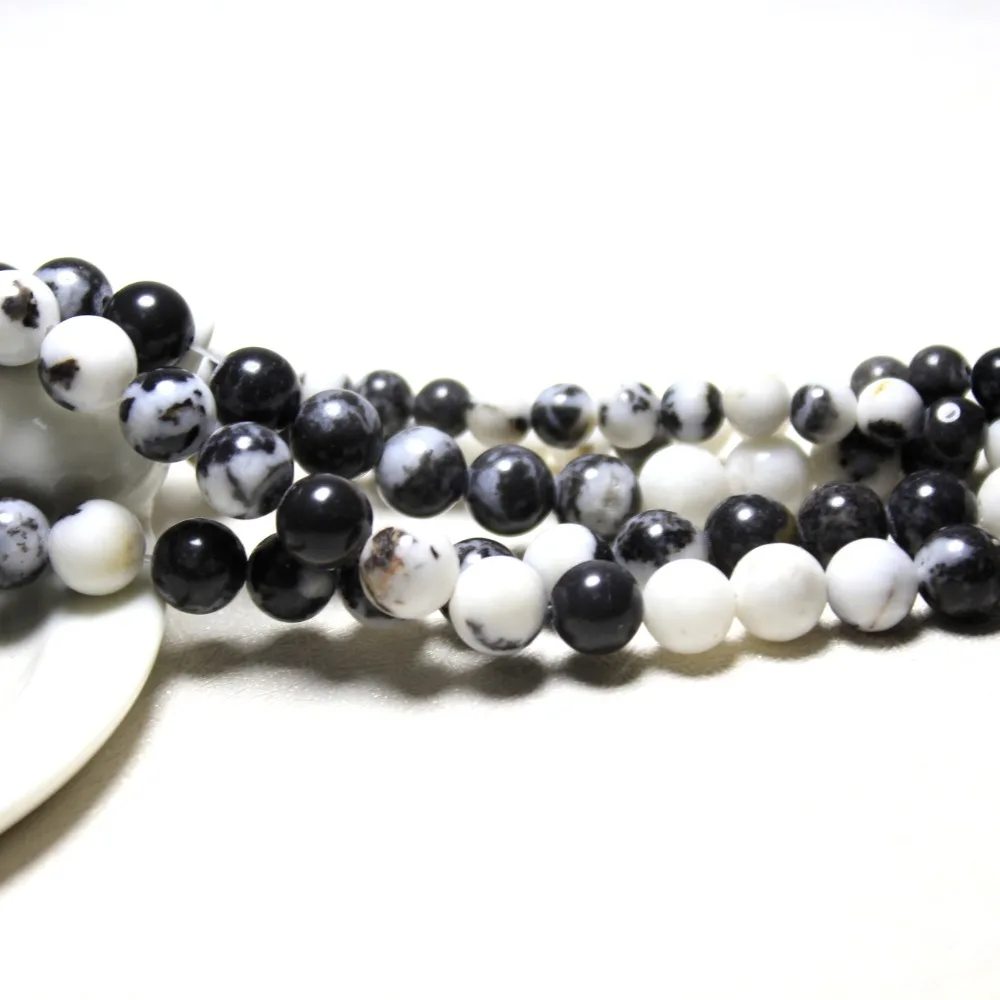 Бусины Из Натурального черно-белого камень &quotЗебра&quot AAA + для изготовления