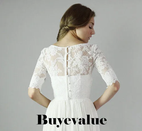 Женская кружевная шаль цвета слоновой кости с рукавом 3/4|bolero wedding jacket|bridal shrugbolero |