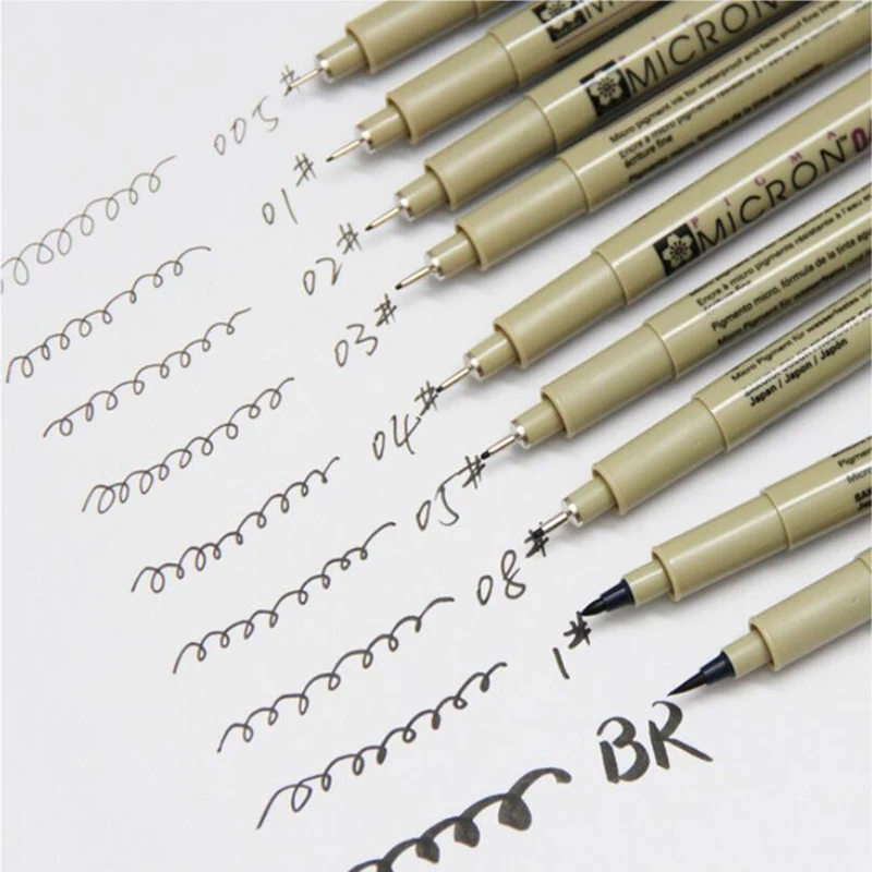 7 Pcs/Lot Micron Needle for Drawing Sketch Cartoon Archival Ink Gel Pen Stationery Animation Art Supplies