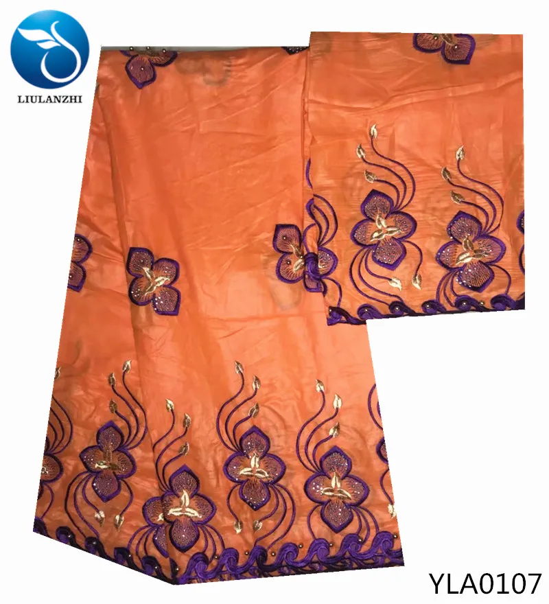LIULANZHI chinese silk fabric embroidered with gold beads cheap for dress 5+2yards/lot new patterns YLA0101-YLA0118 | Дом и сад