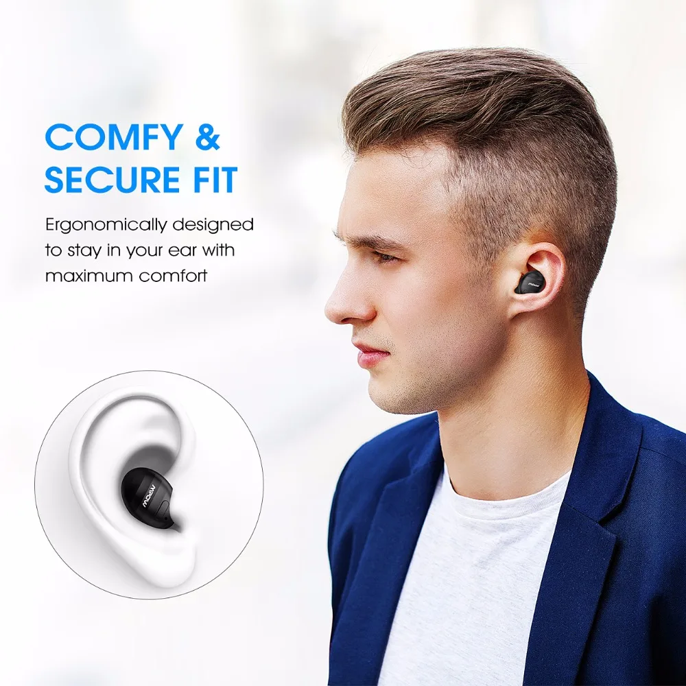 Mpow EM6 миниатюрные Bluetooth наушники V4.1 бизнес 6 часов воспроизведения невидимые