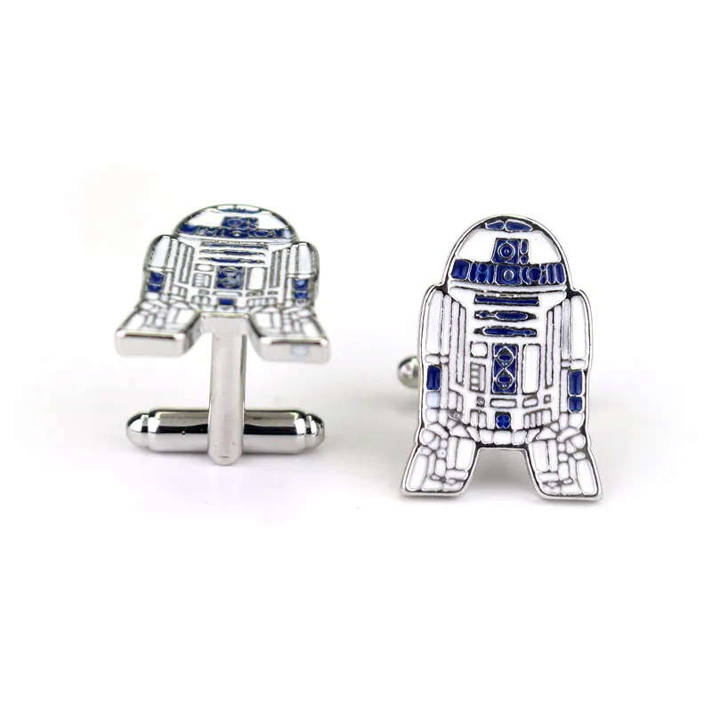 Звездные войны 3D фигурка робота R2D2 запонки для рубашки фильм аксессуары манжеты пуговицы булавки