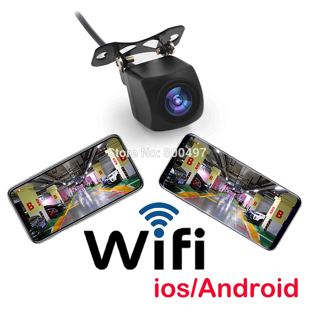 

Newest Car Rear View Camera Automobile WiFi Wireless Reverse HD 150 Degree Night Vision Backup Camera For Iphone IOS Android