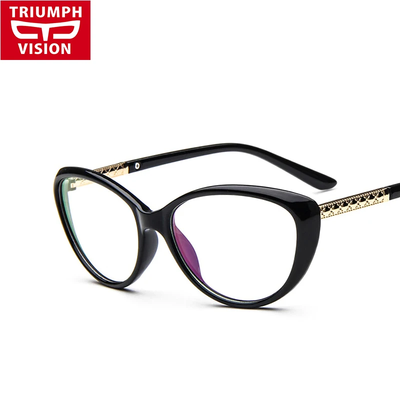 

Женская оправа для очков TRIUMPH VISION, винтажная оправа кошачий глаз с прозрачными линзами для коррекции близорукости, очки для чтения