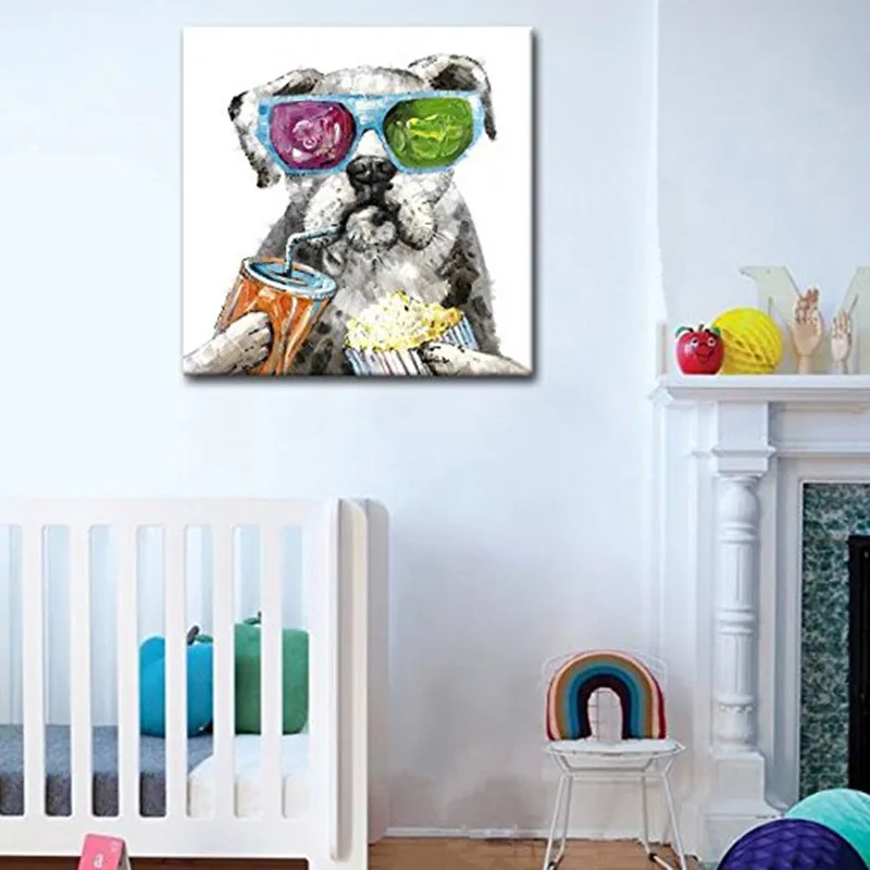 Большой размер 100% ручная роспись мультфильм картина маслом на холсте