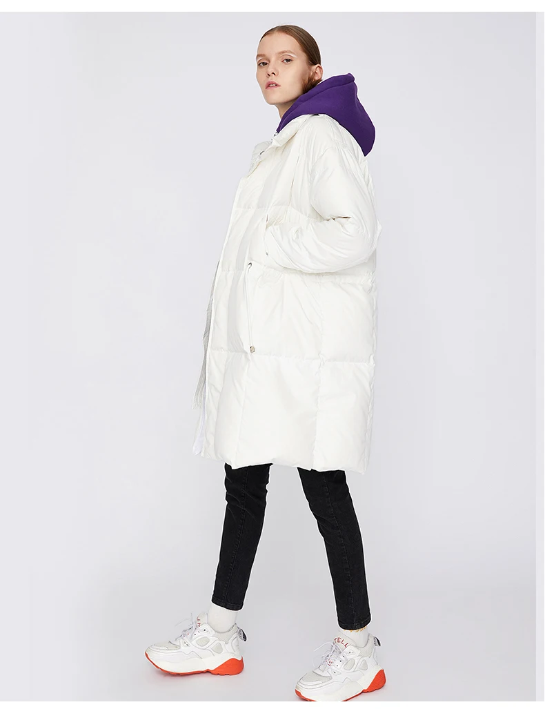 Toyouth Women Duck Down Winter Coat Warm Puffer Coat Ladies Down Filled Coat Thickening Mujer Snow Casual Outerwear