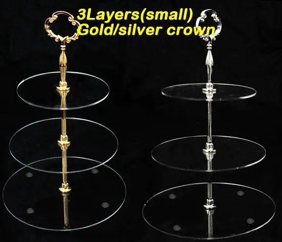 15 см 3 слойная маленькая акриловая Свадебная стойка для торта из оргстекла с