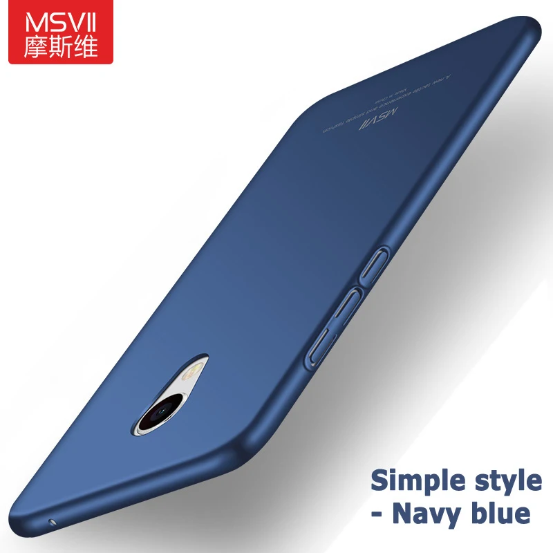 Simple Navy blue Чехол Msvii для Meizu Mx6 чехол тонкий матовый чехол для Meizu Pro 6 6s S металлическое кольцо держатель PC чехол для Meizu Mx 6 Pro6 чехол для телефона s - Цвет: Simple Navy blue