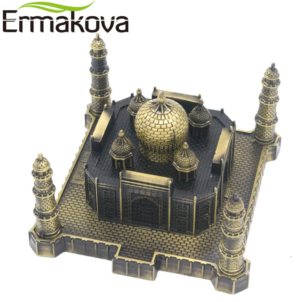 Ермакова модель Тадж Махала металлическая Античная бронзовая индийская Строительная Статуэтка всемирно известный ориентир архитектура домашний офис Декор