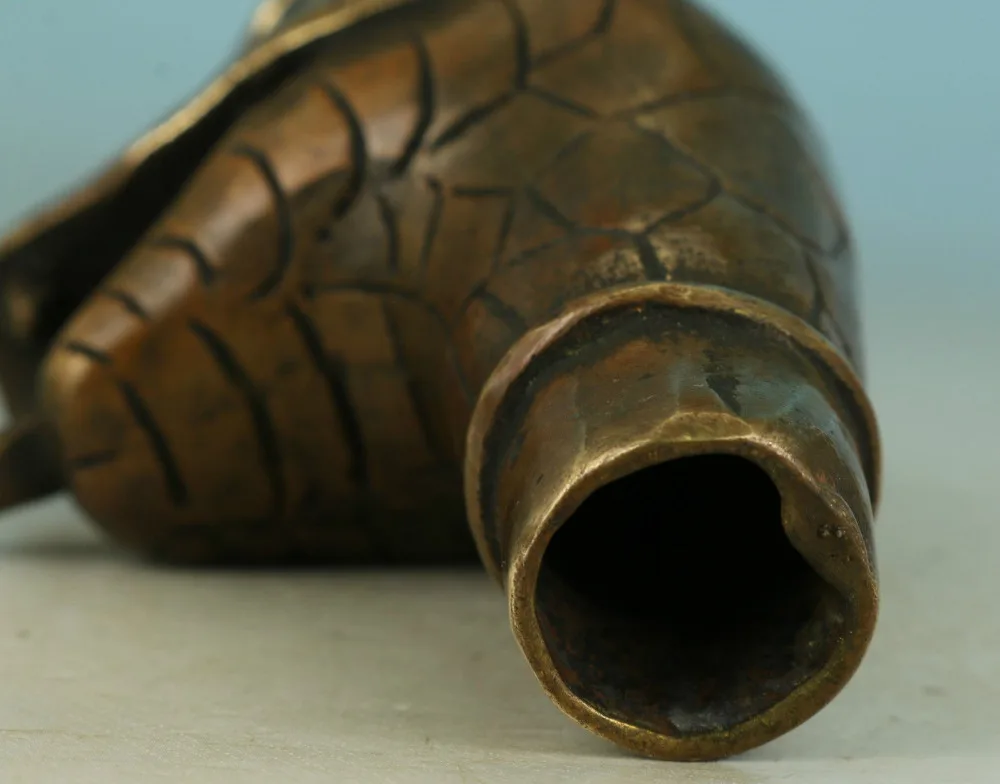 Asian Chinese Old Bronze Handmade Carved Snake Collect Statue Walking Stick Head | Дом и сад
