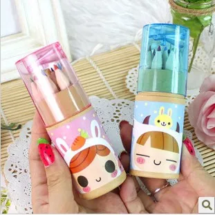 Бесплатная доставка! 16 комплект! Цветной мини карандаш комплект с точилкой 12