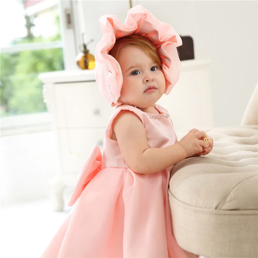 Color 2 HAPPYPLUS/платье для маленьких девочек на свадьбу, для детей 3, 6, 12, 18, 24 месяцев, наряд для первого дня рождения с бусинами для малышей праздничные платья для девочек, платье для крещения - Цвет: Color 2