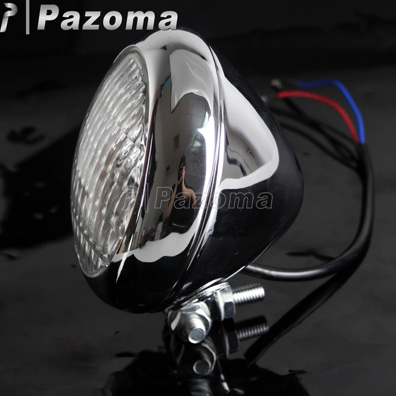 

Chrome Steel Motorcycle Universal Headlamp For Harley Honda Kawasaki Suzuki Yamaha Motorcycle Cruiser Choppers